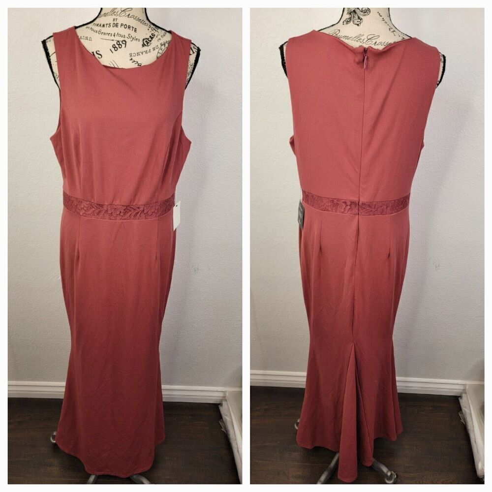 Lulus Dress Forever in a Moment Rusty Rose Lace Maxi Dress Size Large Bridesmaid